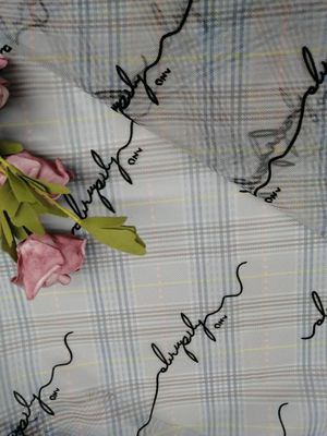 O teste padrão da letra do OEM reuniu Mesh Fabric Printed Tulle Lace