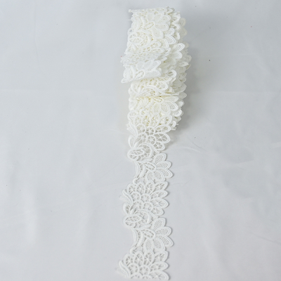 2" costura do ofício da fita do laço do Applique do casamento da guarnição do laço do poliéster