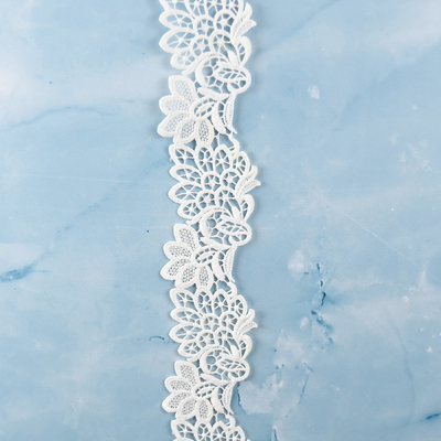 2" costura do ofício da fita do laço do Applique do casamento da guarnição do laço do poliéster