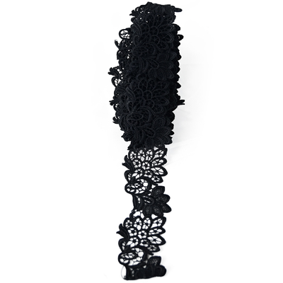 2" costura do ofício da fita do laço do Applique do casamento da guarnição do laço do poliéster