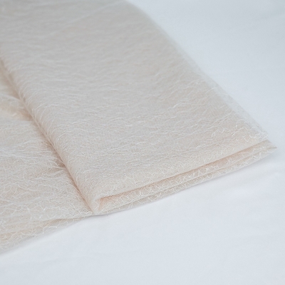 Tela bordada completa OEKO do tule do laço da folha de prova floral de creme - Tex Standard