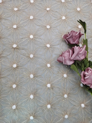 A tela da senhora Garment Sequin Embroidered faz crochê o bordado do tule do laço