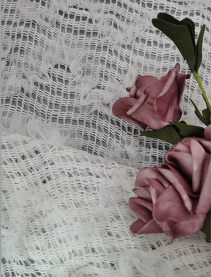 as crianças florais brancas da tela do laço 3D vestem a tela fazem crochê o laço