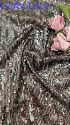 Luxo Sequin bordado tecido de renda de renda para senhoras traje têxtil
