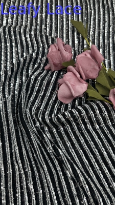100% Poliéster Folha de Sequin bordado Tecido de renda brilha luxo para ocasiões de festa de casamento
