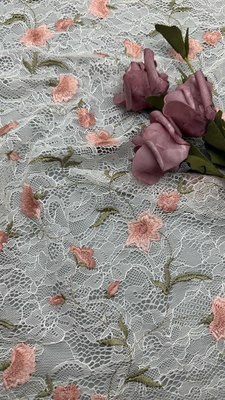 Floral Elegante bordado Tecido de renda 100% algodão de alta qualidade estilo luxuoso