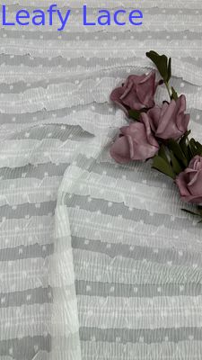 Tecido de renda plissada rede de renda respiração para vestidos de moda tecido de folhas de luxo ocasião noite