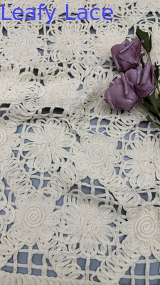 100% tecido de rendas de poliéster Plaid Elegante Alta Qualidade para vestidos de festa