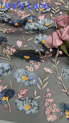 Tecido de renda bordado de lenço elegante rede personalizada Tecido de nova coleção