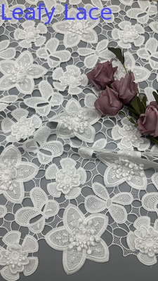 Tecido de Renda Branco Renda Bordada Design Personalizado