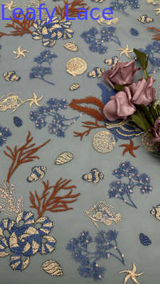 Tecido de Lantejoulas Coloridas do Mar Para Bordado de Luxo da Fábrica à Passarela – Premium Laceess