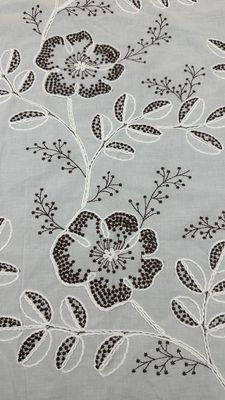 Tecido floral 3D de alta luxúria, tecido de renda branco para noiva, lindo vestido de festa de casamento