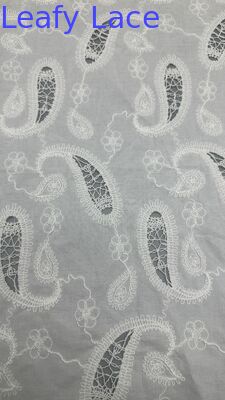 White Embroidered Guipure Lace Fabric Luxary Special Design Brand For Wedding Dresses