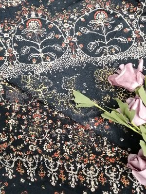 A impressão de Digitas fez malha a tela impressa floral impressa tela da tela do laço