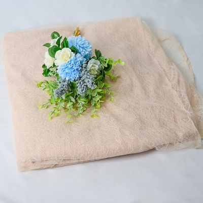 Tela bordada completa OEKO do tule do laço da folha de prova floral de creme - Tex Standard