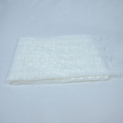 Largura branca de Mesh Embroidery Wedding Dress Fabric 125cm do tule