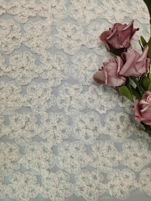 O rosa 3D floral faz crochê a folha da tela do laço revestiu crianças do bordado veste o laço
